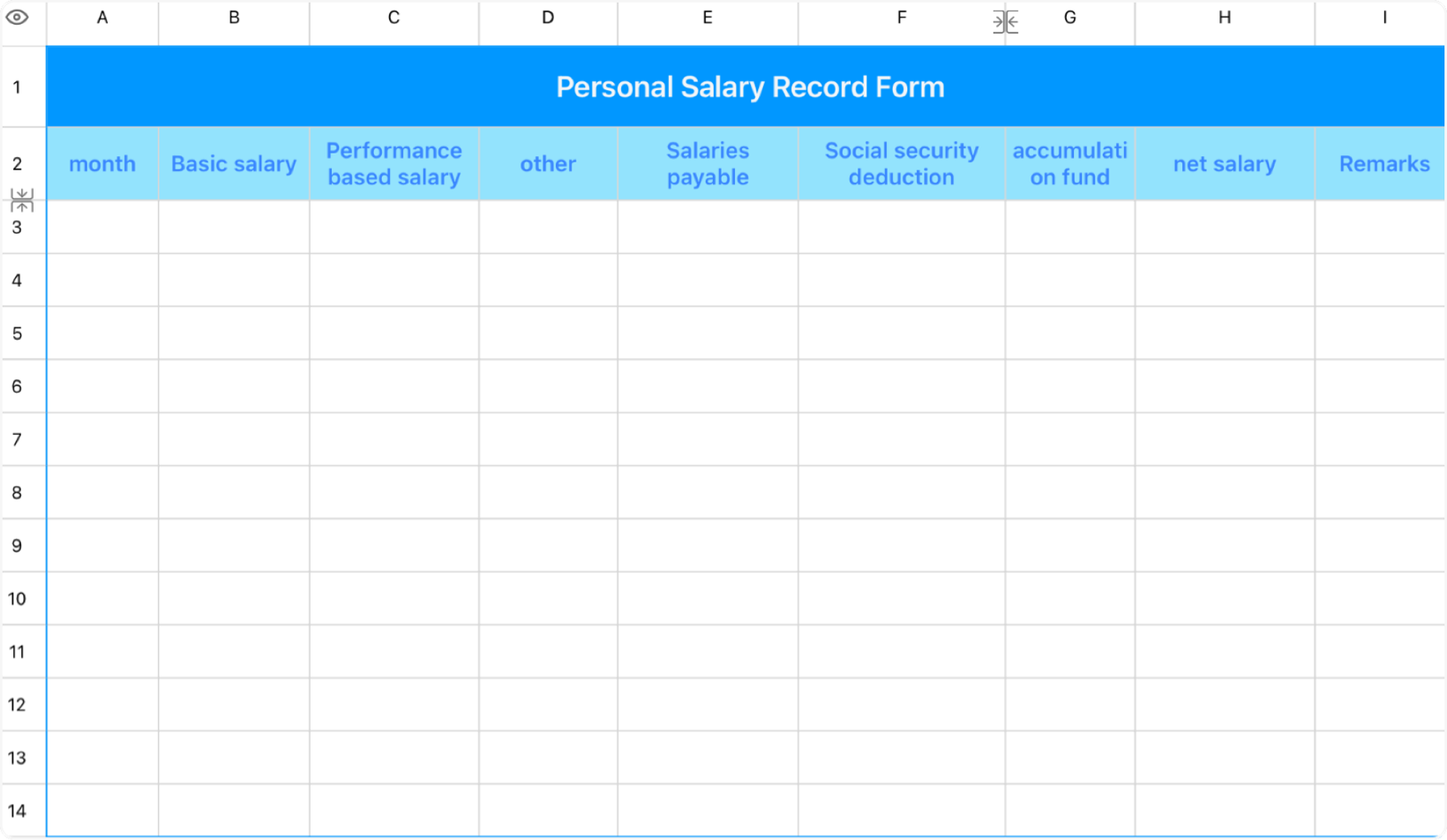 Personal payroll record form 1